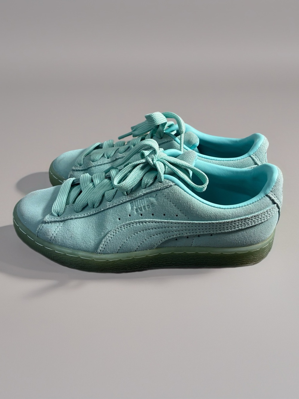 Puma Women's Suede Platform Sneaker - Aqua Teal Size 7